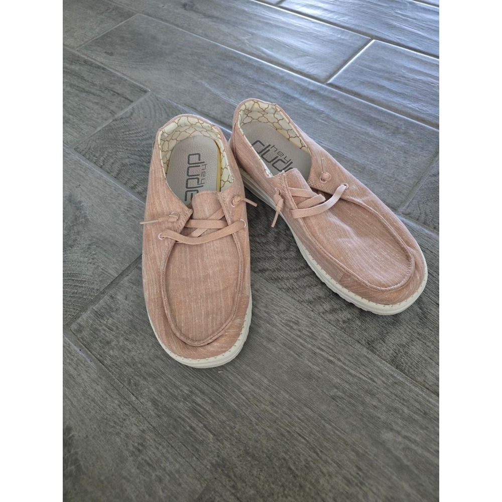 Hey Dude Wendy Sparkling Rose Gold Slip On Loafers Shoes Womens 9